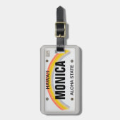 Hawaiian License Bord met jouw naam Bagagelabel (Voorkant verticaal)