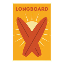 Hawaiian Longboard Surfboard Retro