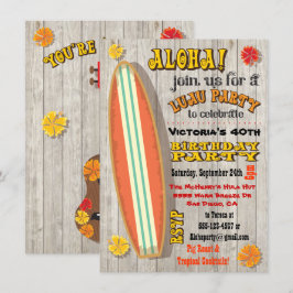 Hawaiian Luau Birthday Party Invitations Kaart