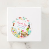 Hawaiian Luau Birthday Tropical Pool Party Pastel Bedankjes Labels (In situ)