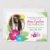 Hawaiian Luau Graduation 2 Faire-part photo (Devant)