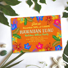 Hawaiian Luau Kantoor Party Hibiscus Invitations Kaart