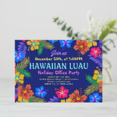 Hawaiian Luau Office Party Hibiscus Invitations (Debout devant)