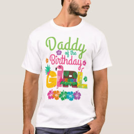 Hawaiian Luau Papa van de Birthday Girl Summer T-shirt