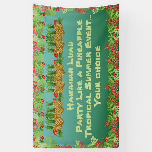 Hawaiian Luau Paradise Theme Spandoek (Verticaal)