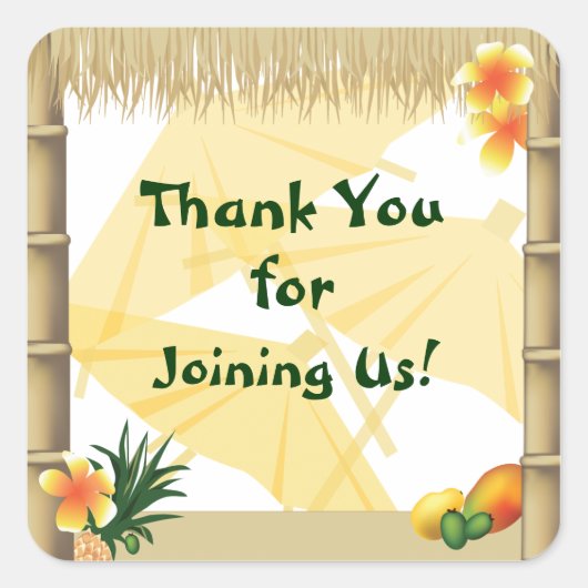 Hawaiian Luau Party Favor Sticker (Voorkant)