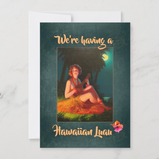 Hawaiian Luau Party Invitation Kaart (Voorkant)