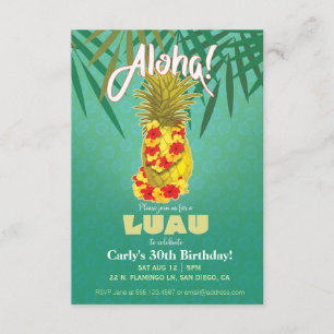 Hawaiian Luau Party Invitation Kaart