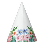 Hawaiian Luau Party Tropisch Floral roze Birthday Feesthoedjes (Achterkant)