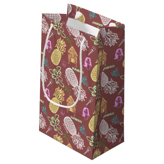 Hawaiian Luau Patterned Klein Cadeauzakje (Achterkant Gekanteld)