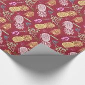 Hawaiian Luau Patterned Red Cadeaupapier (Hoek)