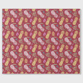 Hawaiian Luau Patterned Red Cadeaupapier (Vlak)