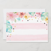 Hawaiian Luau Pineapple Pool Party Girl Birthday Kaart (Achterkant)