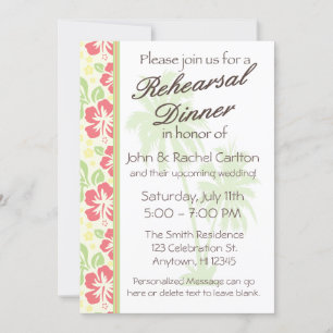 Hawaiian Luau Rehearsal Dinner Party Uitnodiging