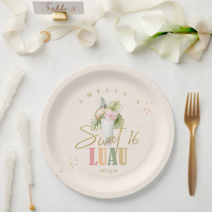 Hawaiian Luau Sweet Sixteen Mocktail ID1092 Papieren Bordje