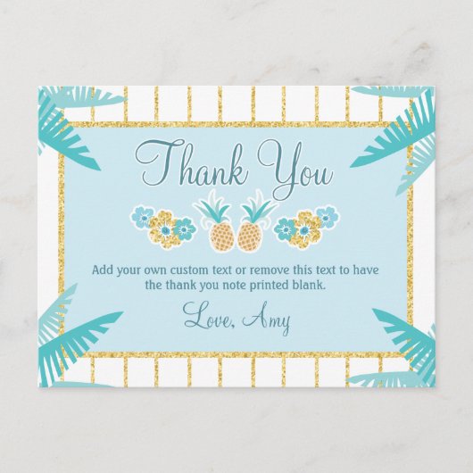 Hawaiian Luau Thank You Cards Briefkaart (Voorkant)