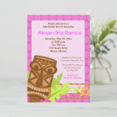 Hawaiian Luau Tiki Invitation de Fêtes des mariées (Debout devant)