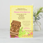 Hawaiian Luau Tiki Invitation de Fêtes des mariées (Debout devant)