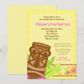 Hawaiian Luau Tiki Invitation de Fêtes des mariées (Devant / Derrière)