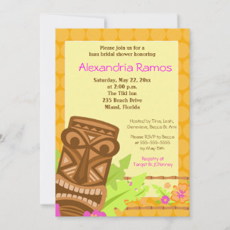 Hawaiian Luau Tiki Invitation de Fêtes des mariées
