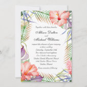 Hawaiian Luau Tropical Floral Wedding Kaart (Voorkant)