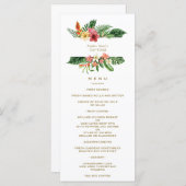 Hawaiian Luau Tropical Flowers Baptism Menu (Voorkant / Achterkant)