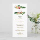 Hawaiian Luau Tropical Flowers Baptism Menu (Staand voorkant)