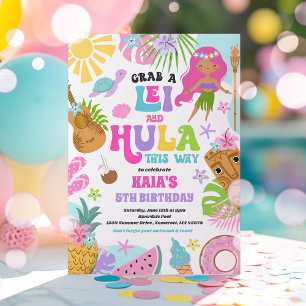Hawaiian Luau Tropische Zomer Zwembad Verjaardagsf Kaart