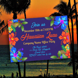 Hawaiian Luau Vakantie Party Hibiscus in Holly Kaart