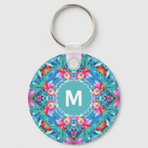 Hawaiian Mandala Abstract monogram Sleutelhanger