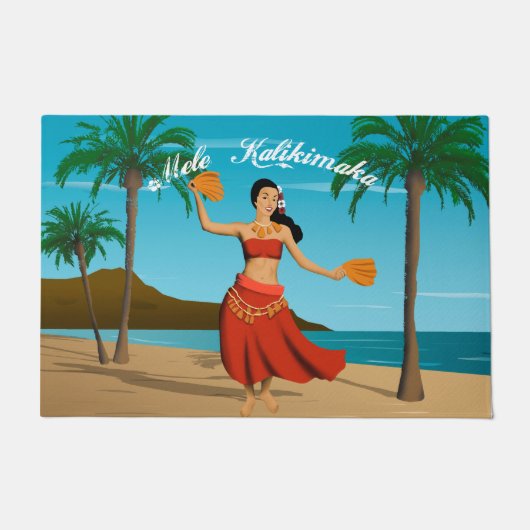 Hawaiian Mele Kalikimaka Briefkaart Deurmat (Voorkant)