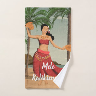 Hawaiian Mele Kalikimaka Briefkaart Handdoeken