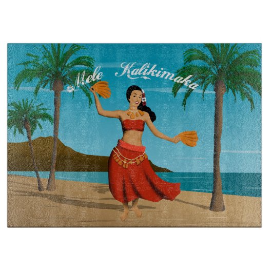 Hawaiian Mele Kalikimaka Briefkaart Snijplank (Voorkant)