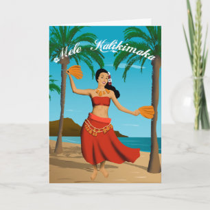 Hawaiian  Mele Kalikimaka  Feestdagen Kaart