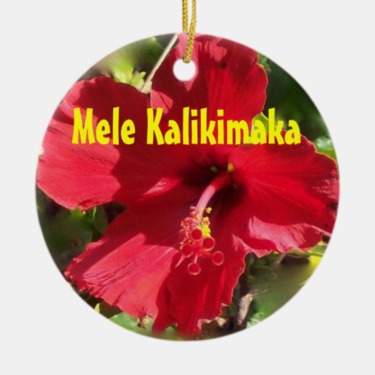 Hawaiian Mele Kalikimaka Keramisch Ornament (Voorkant)