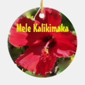 Hawaiian Mele Kalikimaka Keramisch Ornament (Achterkant)