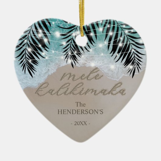 Hawaiian Mele Kalikimaka Tropical Keramisch Ornament (Voorkant)