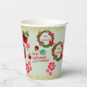 Hawaiian Mele Kalikimaka Tropisch Scheerpapier Cu Papieren Bekers (Achterkant)