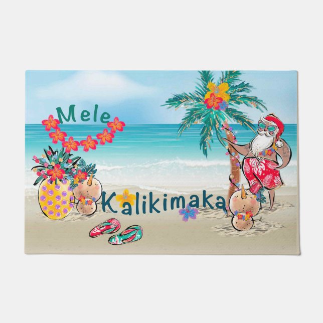 Hawaiian Mele Kalikimaka Welkom Mat (Voorkant)