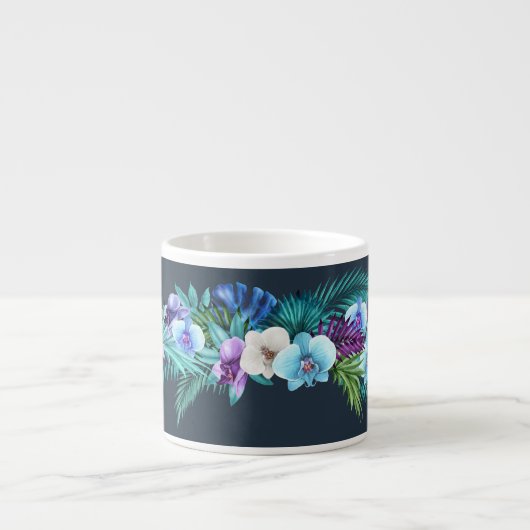 Hawaiian Midnight Orchids Espresso Mok (Voorkant)