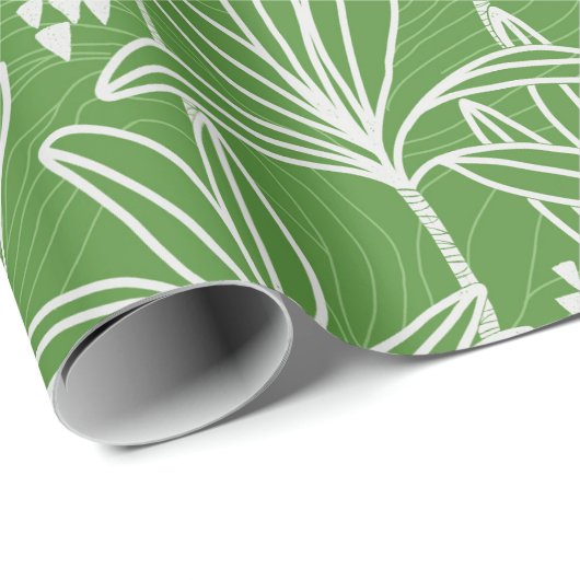 Hawaiian Modern Ki - Ti leaf Cadeaupapier (Rol Hoek)