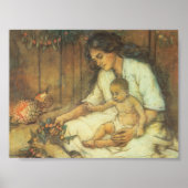 Hawaiian Moeder en Kind - Charles W. Bartlett Poster (Voorkant)