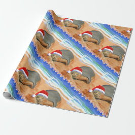 Hawaiian Monk Seal Mele Kalikimaka Wrapping Paper Cadeaupapier
