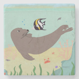 Hawaiian Monk Seal Stenen Onderzetter