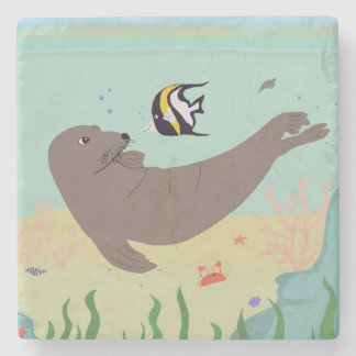 Hawaiian Monk Seal Stenen Onderzetter