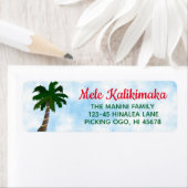 Hawaiian Noël Retour Adresse Étiquettes Palm Tree (En situation)