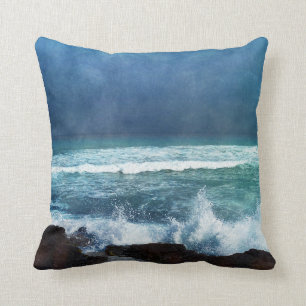Hawaiian Ocean Hawaii Waves Aqua Blauwgroen Blue S Kussen