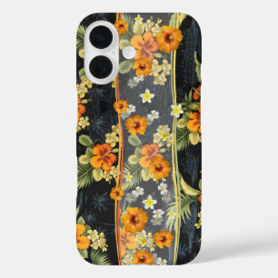 Hawaiian Oranje Hibiscus Aloha Shirt Telefoonhoes iPhone 16 Hoesje