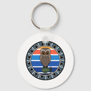 Hawaiian Owl Pueo Cartoon Sleutelhanger