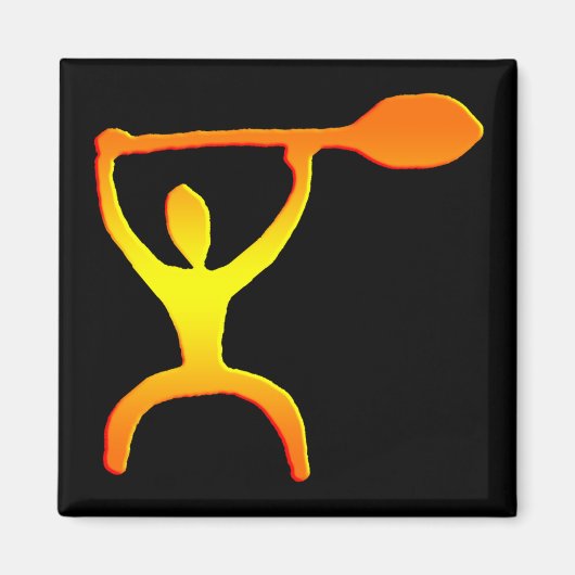 Hawaiian Paddle Man Petroglyph - Magneet (Voorkant)
